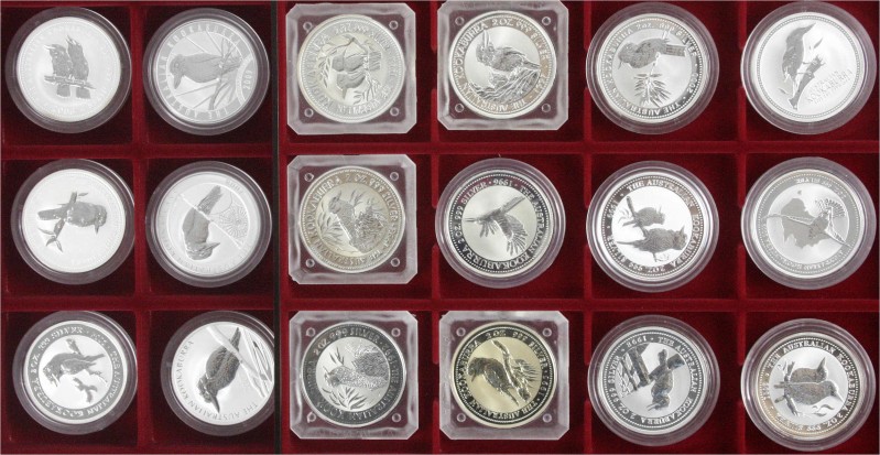 Australien
Lots
18 versch. 2 Dollars Kookaburra (2 Unzen) Silber von 1992 bis ...