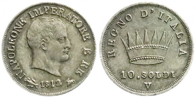 Italien-unter Napoleon
Napoleon I., 1804-1814
10 Soldi 1812 V, Venedig. vorzüg...