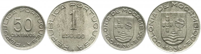 Mosambik
Portugiesische Kolonie, 1500-1975
2 Stück: 50 Centavos und Escudo 193...