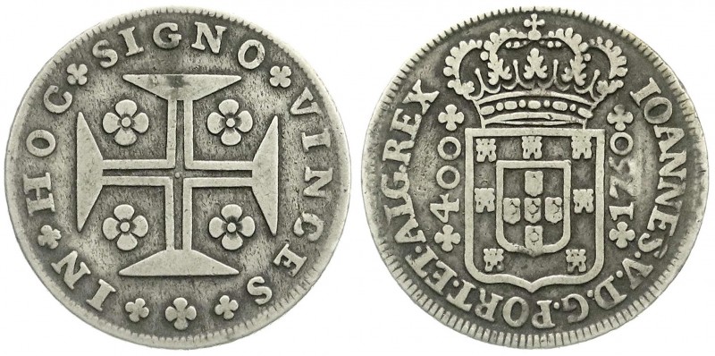 Portugal
Joao V., 1706-1750
400 Reis 1750. fast sehr schön