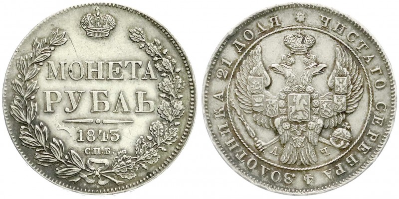 Russland
Nikolaus I., 1825-1855
Rubel 1843, St. Petersburg. gutes sehr schön, ...