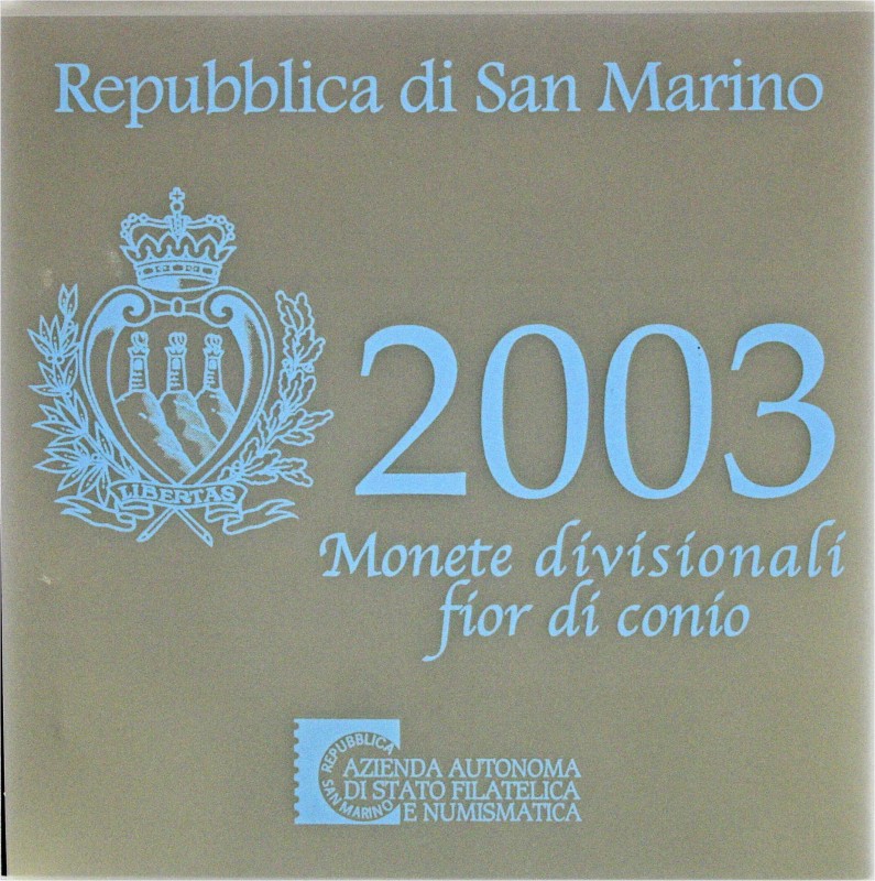 San Marino
Kursmünzensatz 1 Cent bis 2 Euro und 5 Euro Silber 2003 im Originalb...