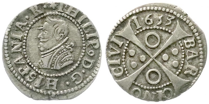 Spanien
Philippe IV., 1621-1665
Croat 1653, Barcelona. vorzüglich, schöne Pati...