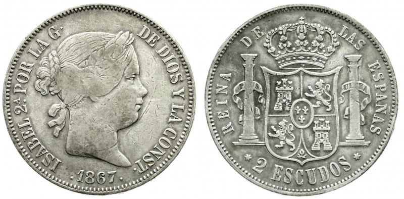 Spanien
Isabel II., 1833-1868
2 Escudos 1867. fast sehr schön