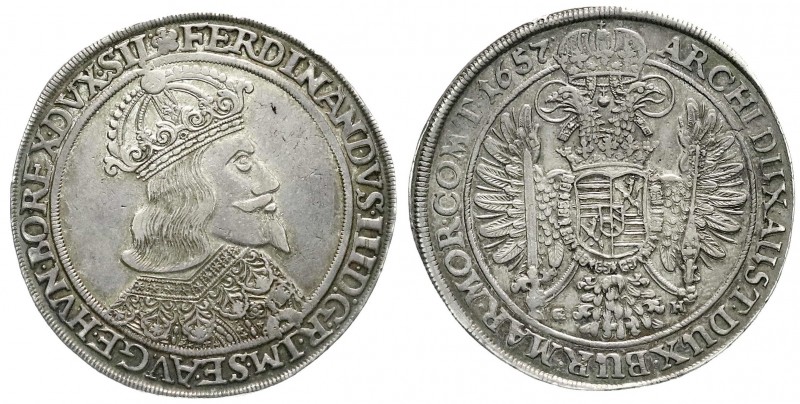 Haus Habsburg
Ferdinand III., 1637-1657
Reichstaler 1657 (über 1656 geschnitte...