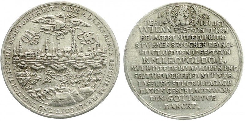 Haus Habsburg
Leopold I., 1657-1705
Silbermedaille 1683 ohne Signatur, auf die...