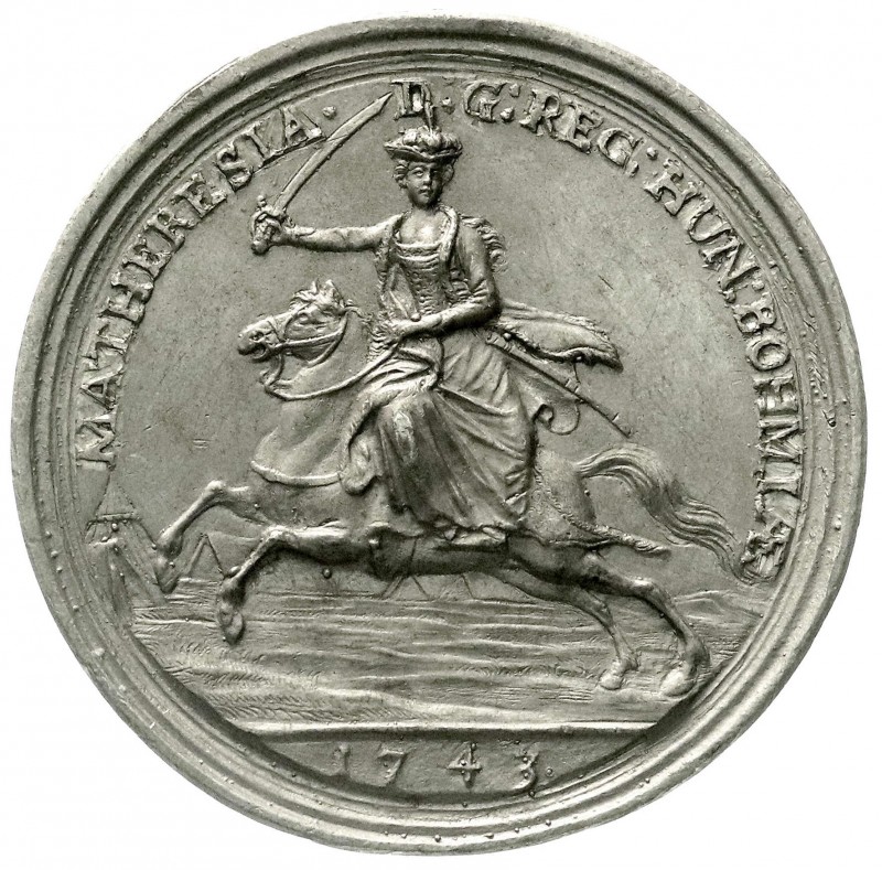 Haus Habsburg
Maria Theresia, 1740-1780
Einseitige Zinngussmedaille 1743. Einn...