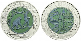 Republik Österreich
2. Republik nach 1945
25 Euro Bi-Met. Niob/Silber: 2014 Evolution. Stempelglanz, handgehoben