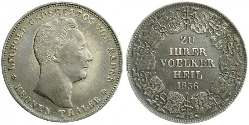 Baden-Durlach
Leopold, 1830-1852
Kronentaler 1836. ZU IHRER VÖLKER HEIL. gutes...