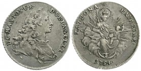 Bayern
Maximilian III. Joseph, 1745-1777
1/2 Madonnentaler 1754. gutes sehr schön, schöne Patina