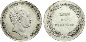Bayern
Maximilian IV. (I.) Joseph, 1799-1806-1825
1/2 Schulpreistaler o.J. fast Stempelglanz aus EA, min. justiert, Prachtexemplar
