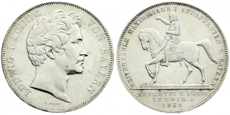 Bayern
Ludwig I., 1825-1848
Geschichtsdoppeltaler 1839. Reitersäule Maximilian...