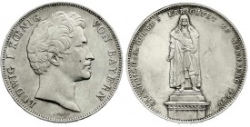 Bayern
Ludwig I., 1825-1848
Geschichtsdoppeltaler 1840. Dürerstandbild. Randschrift A. vorzüglich, berieben