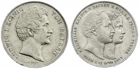 Bayern
Ludwig I., 1825-1848
Geschichtsdoppeltaler 1842. Maximilian u. Marie. vorzüglich, kl. Randfehler