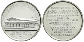 Bayern
Ludwig I., 1825-1848
Silbermedaille 1842 v. Rabausch, a.d. Bedeckung der Heilquellen Ragozy und Pandur in Bad Kissingen. 41 mm; 33,94 g. Poli...