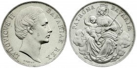 Bayern
Ludwig II., 1864-1886
Madonnentaler o.J. (1865). vorzüglich/Stempelglanz
