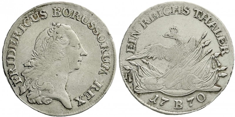 Brandenburg-Preußen
Friedrich II., 1740-1786
Reichstaler 1770 B, Breslau. sehr...