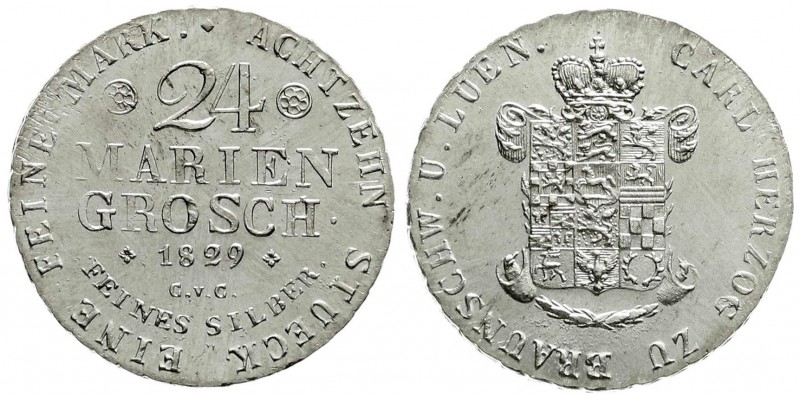 Braunschweig-Wolfenbüttel
Karl II. 1823-1830
24 Mariengroschen 1829 CvC, Braun...