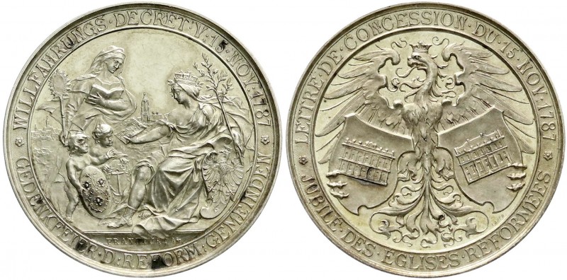 Frankfurt-Stadt
Silbermedaille 1887 von Lauer. 100 Jf. der Reformgemeinde. 43 m...