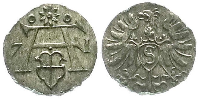 Preußen/-Herzogtum (Ostpreußen)
Albrecht Friedrich, 1569-1578
Pfennig 1571, Kö...