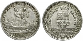 Regensburg-Stadt
Silbermedaille 1742, v. Oexlein, a.d. 200 Jf. der Reformation in Regensburg. 34 mm, 8,55 g. vorzüglich/Stempelglanz, schöne Patina
