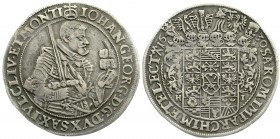 Sachsen-Albertinische Linie
Johann Georg I., 1615-1656
Reichstaler 1630 HI. Dresden mit anliegender Feldbinde. sehr schön, schöne Tönung