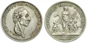 Sachsen-Albertinische Linie
Friedrich August III., 1763-1806
Silbermedaille im Talergewicht 1769 von Meil. Tod des Dichters Christian Fürchtegott Ge...