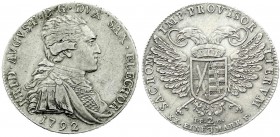 Sachsen-Albertinische Linie
Friedrich August III., 1763-1806
2/3 Vikariatstaler 1792 IEC, Dresden. sehr schön