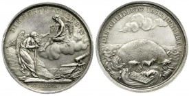 Sachsen-Albertinische Linie
Friedrich August III., 1763-1806
Silbermedaille auf das neue Jahrhundert 1800 v. C. I. Krüger. Wellenumspülter Globus mi...