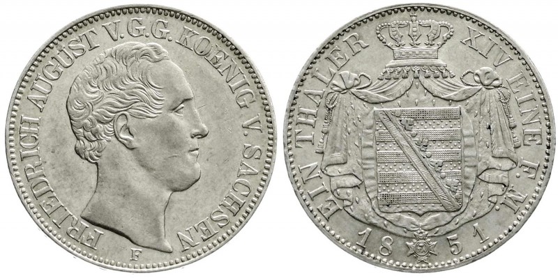 Sachsen-Albertinische Linie
Friedrich August II., 1836-1854
Taler 1851 F. vorz...