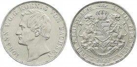 Sachsen-Albertinische Linie
Johann, 1854-1873
Vereinsdoppeltaler 1861 B. vorzüglich/Stempelglanz, winz. Kratzer