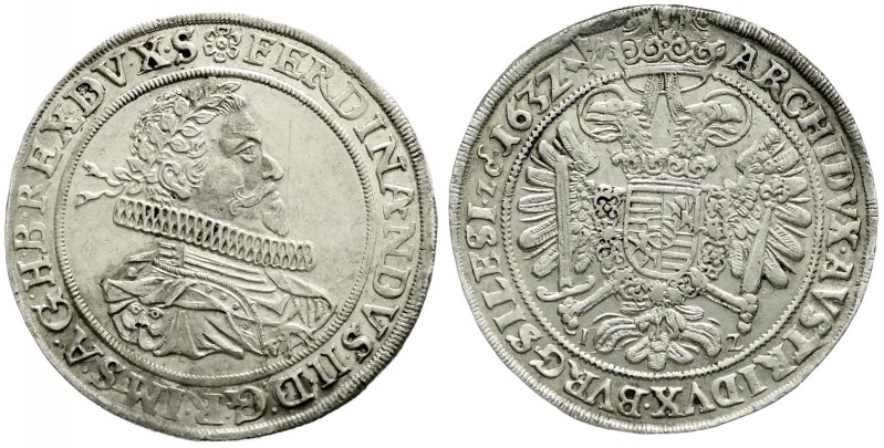 Schlesien-Breslau, habsb. Mzst
Ferdinand II., 1619-1637
Reichstaler 1632 IZ, B...