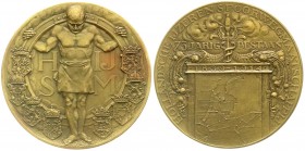 Eisenbahn
Niederlande: Grosse Bronzemedaille 1914 von Wienecke, 75 Jahre holländ. Eisenbahn. 75 mm. vorzüglich
