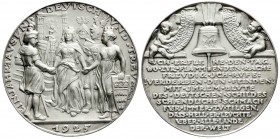 Münchner Medailleure
Karl Goetz
Silbermedaille 1925 auf die Tausendjahrfeier der Rheinlande. 41 mm; 20,52 g. vorzüglich/Stempelglanz, berieben