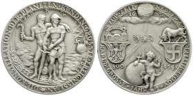 Münchner Medailleure
Karl Goetz
Silbermedaille 1941. Planetenkonstellation von Saturn und Jupiter wie im Jahre 800 und 1682. 36 mm; 19,45 g. vorzügl...