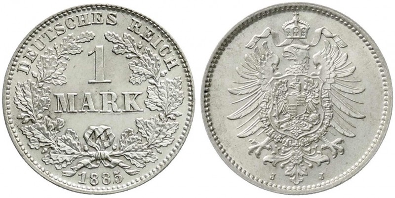 1 Mark kleiner Adler, Silber 1873-1887
1885 J. vorzüglich/Stempelglanz