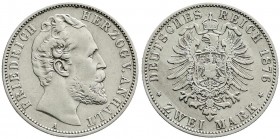 Anhalt
Friedrich I., 1871-1904
2 Mark 1876 A. fast vorzüglich