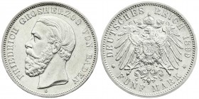 Baden
Friedrich I., 1856-1907
5 Mark 1899 G fast vorzüglich