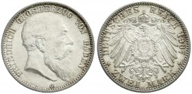 Baden
Friedrich I., 1856-1907
2 Mark 1907 G. fast Stempelglanz, schöne Tönung