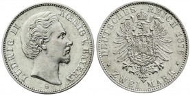 Bayern
Ludwig II., 1864-1886
2 Mark 1876 D. vorzüglich/Stempelglanz aus Polierte Platte