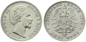 Bayern
Ludwig II., 1864-1886
2 Mark 1876 D. sehr schön/vorzüglich