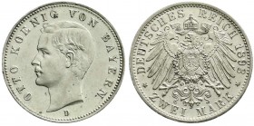 Bayern
Otto, 1886-1913
2 Mark 1893 D. fast Stempelglanz