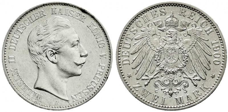 Preußen
Wilhelm II., 1888-1918
2 Mark 1900 A. prägefrisch/fast Stempelglanz