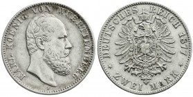 Württemberg
Karl, 1864-1891
2 Mark 1877 F. sehr schön/vorzüglich