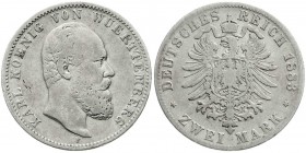 Württemberg
Karl, 1864-1891
2 Mark 1883 F. Seltenes Jahr. schön/sehr schön