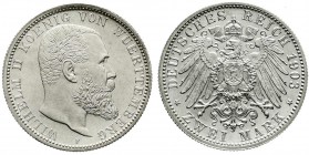 Württemberg
Wilhelm II., 1891-1918
2 Mark 1903 F. fast Stempelglanz
