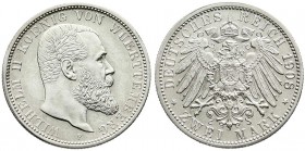 Württemberg
Wilhelm II., 1891-1918
2 Mark 1908 F. vorzüglich/Stempelglanz
