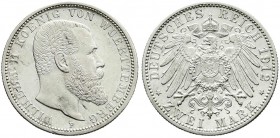 Württemberg
Wilhelm II., 1891-1918
2 Mark 1912 F. vorzüglich/Stempelglanz