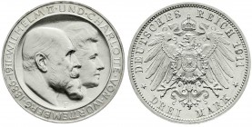 Württemberg
Wilhelm II., 1891-1918
3 Mark 1911 F. Zur silbernen Hochzeit. Polierte Platte, etwas berieben