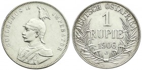 Deutsch Ostafrika
Rupie 1906 J. gutes vorzüglich